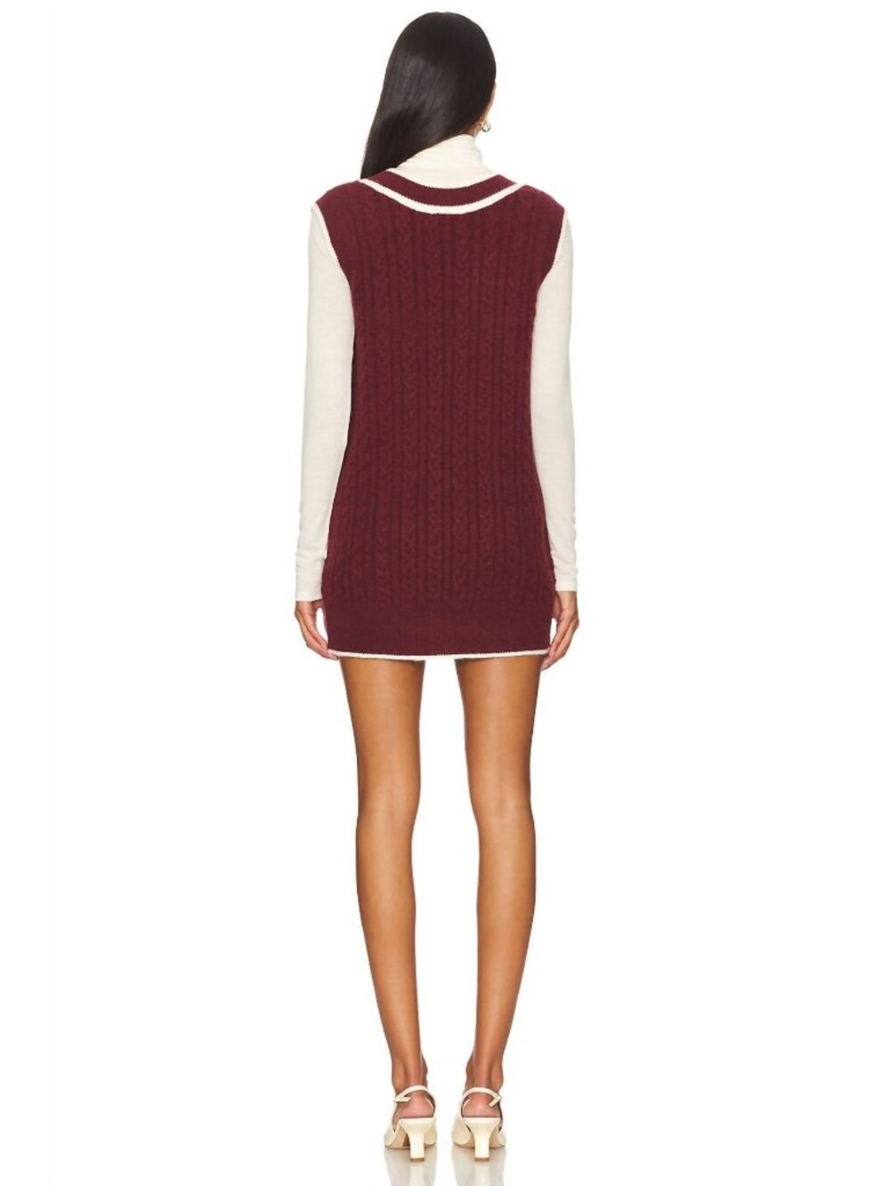 Amanda Uprichard Cambridge Vest Dress XS Burgundy NWT - Picture 2 of 7